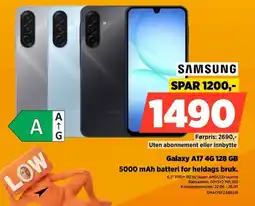 POWER Samsung Galaxy A17 4G 128 GB 5000 mAh batteri for heldags bruk. tilbud