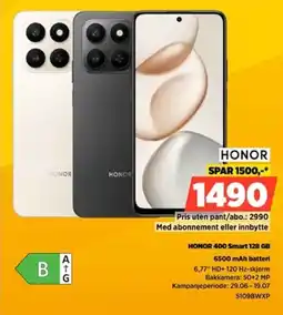 POWER Honor 400 Smart 128 GB 6500 mAh batteri tilbud