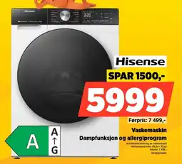 POWER Hisense Vaskemaskin Dampfunksjon og allergiprogram tilbud