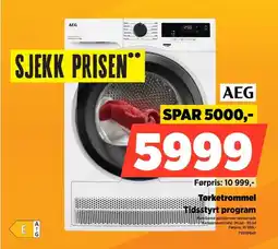 POWER Aeg Tørketrommel Tidsstyrt program tilbud