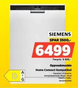 POWER Siemens Oppvaskmaskin Home Connect-kompatibel tilbud
