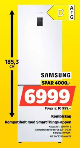 POWER Samsung Kombiskap Kompatibelt med SmartThings-appen tilbud