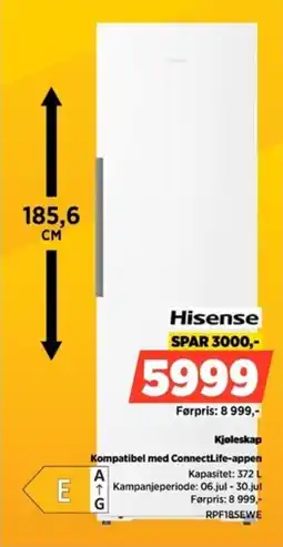 POWER Hisense Kjøleskap Kompatibel med ConnectLife-appen tilbud