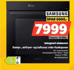 POWER Samsung Integrert stekeovn Damp-, airfryer- og luftsous vide-funksjoner tilbud