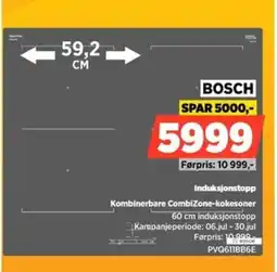 POWER Bosch Induksjonstopp Kombinerbare CombiZone-kokesoner tilbud