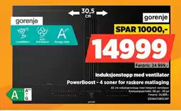 POWER Gorenje Induksjonstopp med ventilator PowerBoost-4 soner for raskere matlaging tilbud