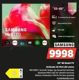 POWER Samsung 65" 4K Smart-TV Strålende 4K Mini LED-ytelse tilbud