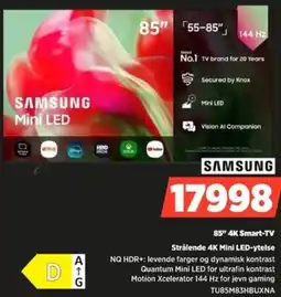 POWER Samsung 85" 4K Smart-TV Strålende 4K Mini LED-ytelse tilbud