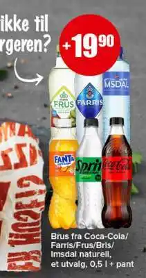Spar Brus fra Coca-Cola/Farris/Frus/Bris/Imsdal tilbud