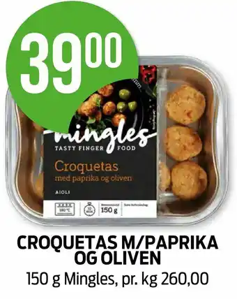 Croquetas m/paprika og oliven