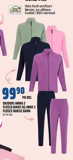 Coop Obs OKIDOKI IMMA 2 FLEECEJAKKE OG IMRE 2 FLEECE-BUKSE BARN tilbud