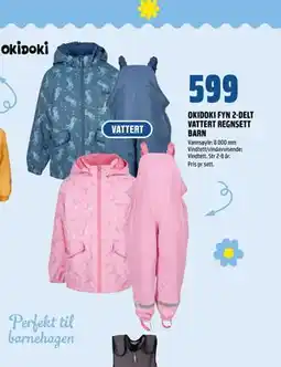 Coop Obs OKIDOKI FYN 2-DELT VATTERT REGNSETT BARN tilbud