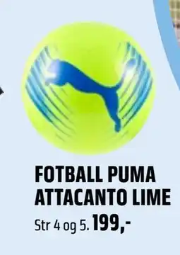 Coop Obs FOTBALL PUMA ATTACANTO LIME tilbud