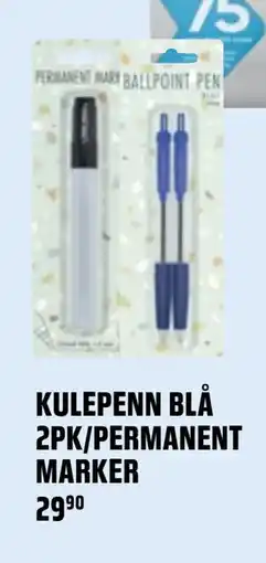 Coop Obs KULEPENN BLÅ 2PK/PERMANENT MARKER tilbud