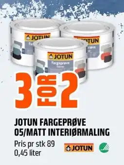 Coop Obs Jotun fargeprøve 05/matt interiørmaling tilbud