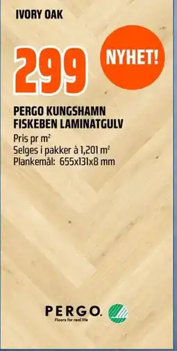 Coop Obs Pergo kungshamn fiskeben laminatgulv tilbud