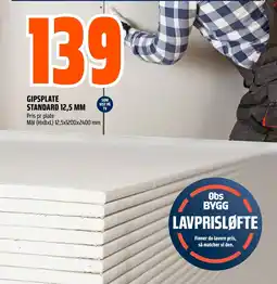 Coop Obs Gipsplate standard 12,5 mm tilbud