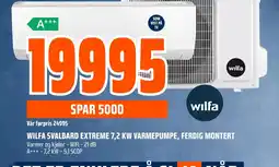 Coop Obs Wilfa svalbard extreme 7,2 kw varmepumpe, ferdig montert tilbud