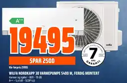 Coop Obs Wilfa nordkapp 30 varmepumpe 5400 w, ferdig montert tilbud