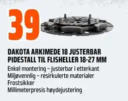 Coop Obs Dakota arkimede 18 justerbar pidestall til flisheller 18-27 mm tilbud