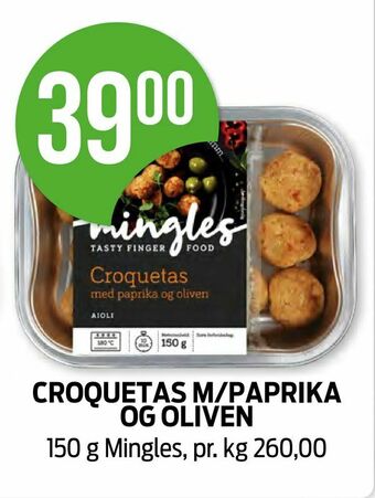 Kiwi Croquetas produkt m/paprika og oliven tilbud