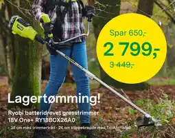 Felleskjøpet Ryobi batteridrevet gresstrimmer 18V One+ RY18BCX26A0 tilbud