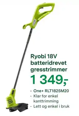Felleskjøpet Ryobi 18V batteridrevet gresstrimmer tilbud