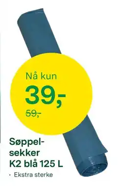 Felleskjøpet Søppel- sekker K2 blå tilbud