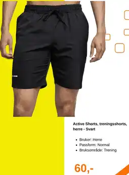 XXL Sport Active Shorts, treningsshorts, herre - Svart tilbud
