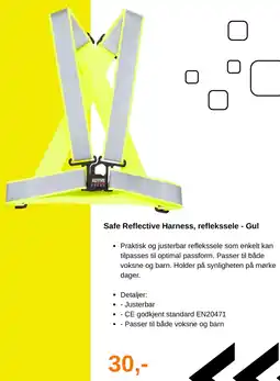 XXL Sport Safe Reflective Harness, reflekssele - Gul tilbud
