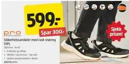 Jula Sikkerhetssandaler med rask snøring S1PL tilbud