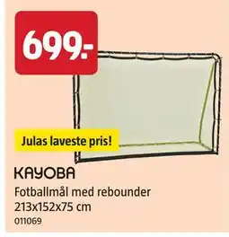 Jula Fotballmål med rebounder 213x152x75 cm tilbud
