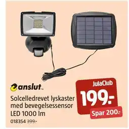 Jula Solcelledrevet lyskaster med bevegelsessensor LED 1000 lm, Medlemspris tilbud
