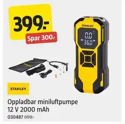 Jula Oppladbar miniluftpumpe 12 V 2000 mAh tilbud