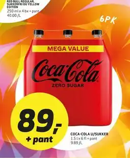 Bunnpris COCA-COLA U/SUKKER tilbud