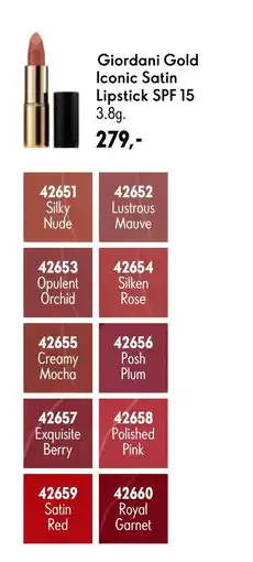 Oriflame Giordani Gold Iconic Satin Lipstick SPF 15 tilbud