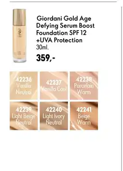 Oriflame Giordani Gold Age Defying Serum Boost Foundation SPF 12 +UVA Protection tilbud