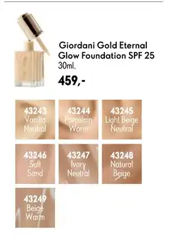 Oriflame Giordani Gold Eternal Glow Foundation SPF 25 tilbud