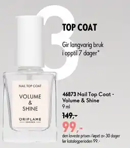 Oriflame Nail Top Coat - Volume & Shine tilbud