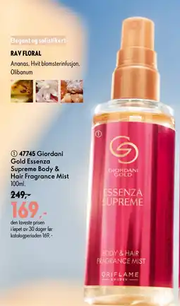 Oriflame Giordani Gold Essenza Supreme Body & Hair Fragrance Mist tilbud