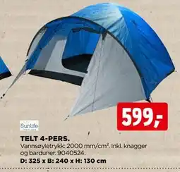 jem & fix TELT 4-PERS tilbud