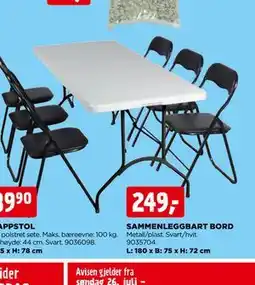 jem & fix SAMMENLEGGBART BORD tilbud