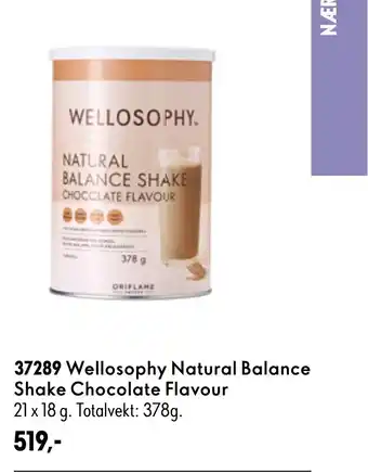 Oriflame Wellosophy Natural Balance Shake Chocolate Flavour tilbud