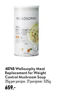 Oriflame Wellosophy Meal Replacement for Weight Control Mushroom Soup tilbud