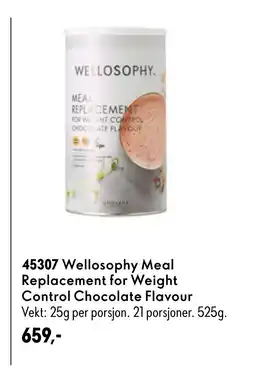 Oriflame Wellosophy Meal Replacement for Weight Control Chocolate Flavour tilbud