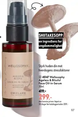 Oriflame Wellosophy Ageless & Blissful Face Oil-in-Serum tilbud