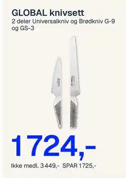 Jernia GLOBAL knivsett tilbud