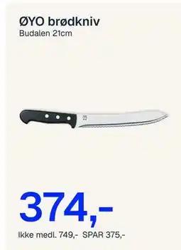 Jernia ØYO brødkniv tilbud