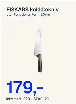 Jernia FISKARS kokkkekniv tilbud