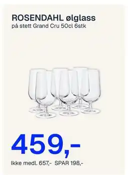 Jernia ROSENDAHL ølglass tilbud